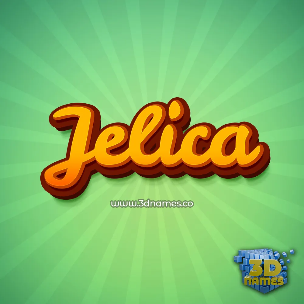 jelica in Green Rays style - 3D name wallpaper