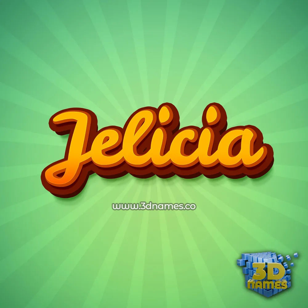jelicia in Green Rays style - 3D name wallpaper