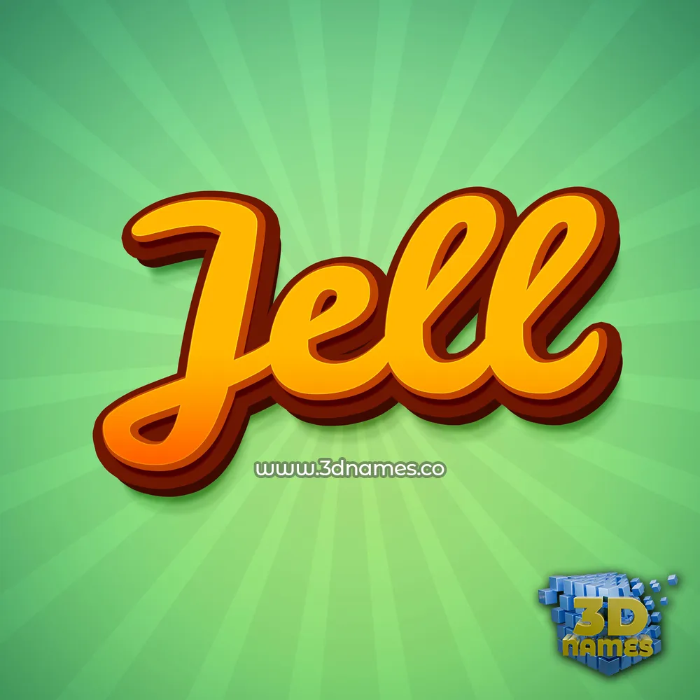 jell in Green Rays style - 3D name wallpaper