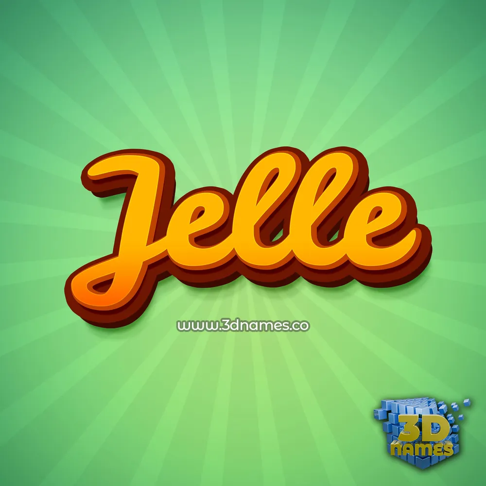 jelle in Green Rays style - 3D name wallpaper