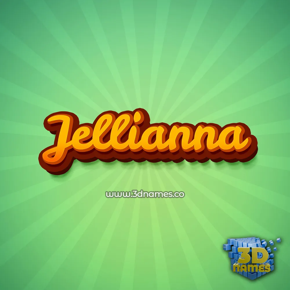 jellianna in Green Rays style - 3D name wallpaper