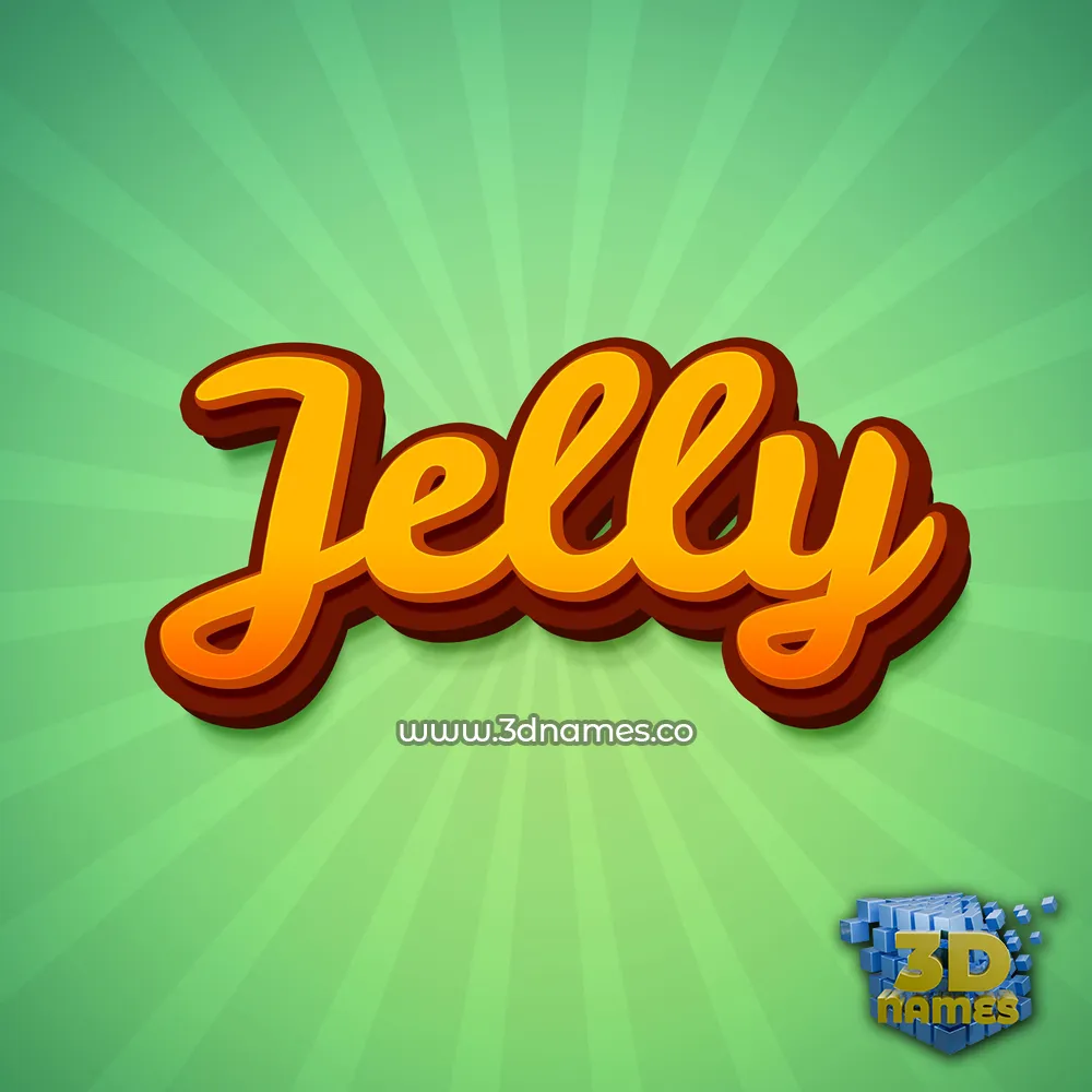 jelly in Green Rays style - 3D name wallpaper