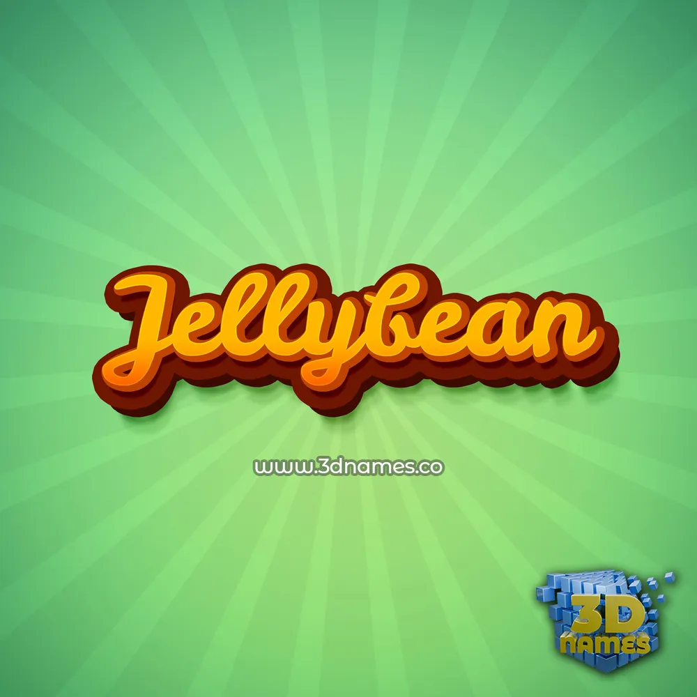 jellybean in Green Rays style - 3D name wallpaper