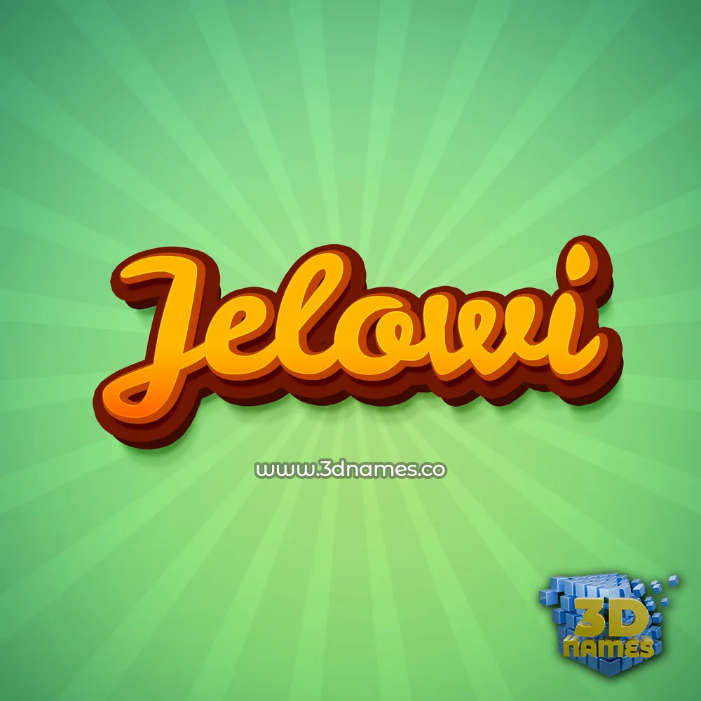 jelowi in Green Rays style - 3D name wallpaper