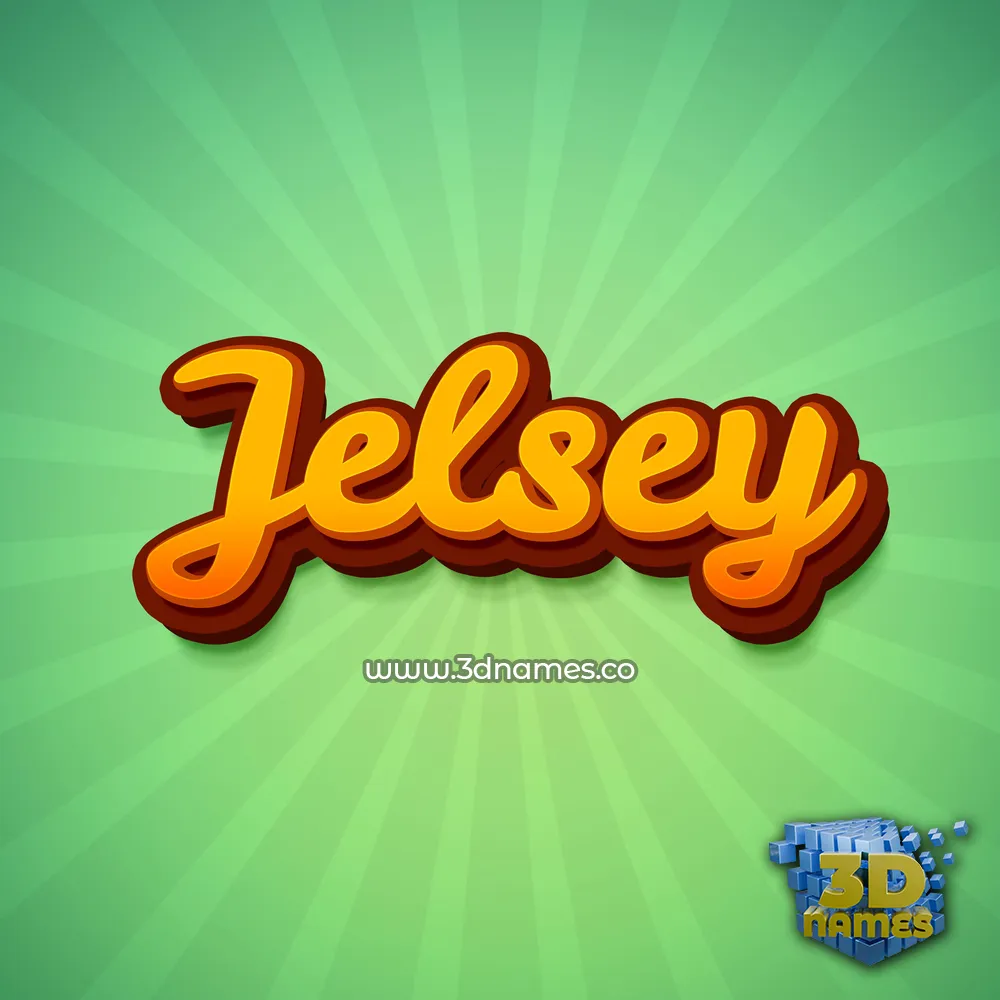jelsey in Green Rays style - 3D name wallpaper
