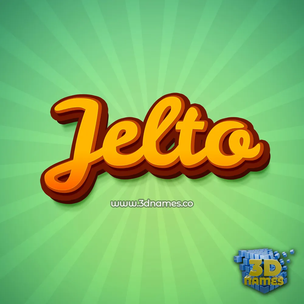 jelto in Green Rays style - 3D name wallpaper