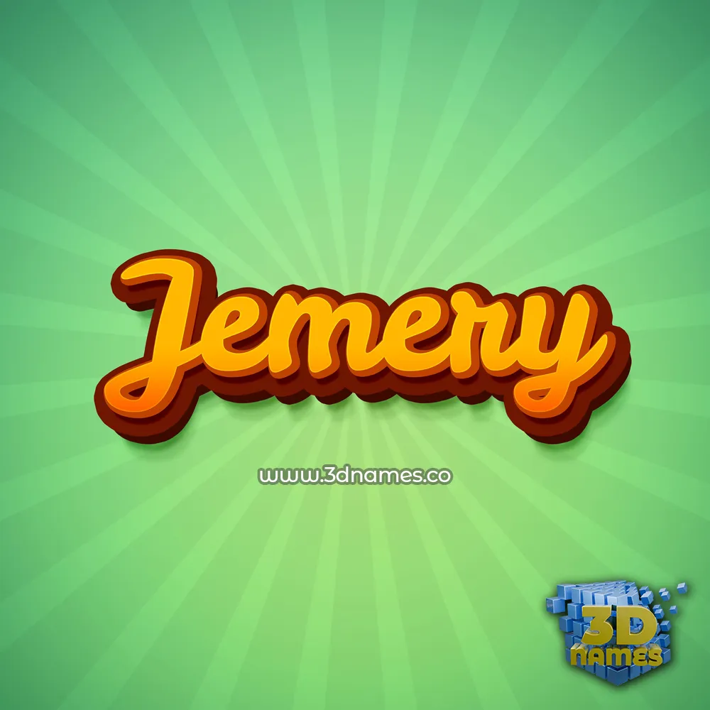 jemery in Green Rays style - 3D name wallpaper