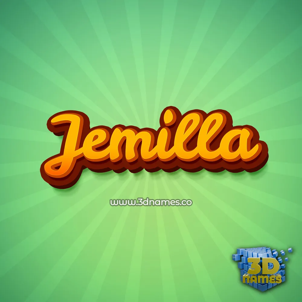 jemilla in Green Rays style - 3D name wallpaper