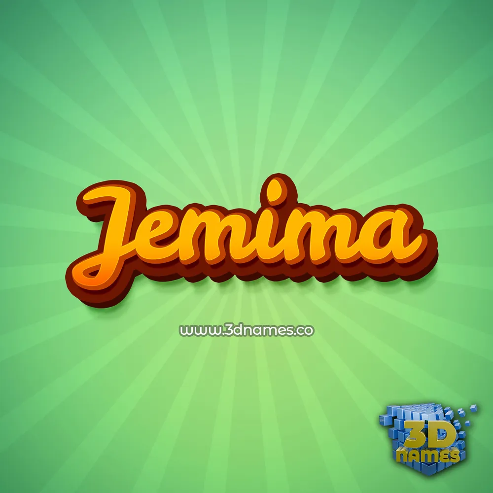 jemima in Green Rays style - 3D name wallpaper