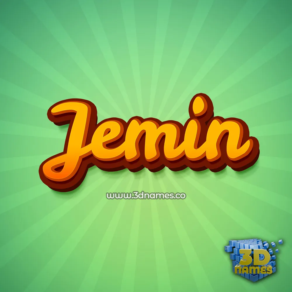 jemin in Green Rays style - 3D name wallpaper