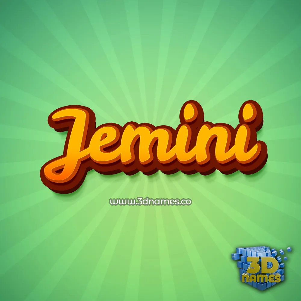 jemini in Green Rays style - 3D name wallpaper