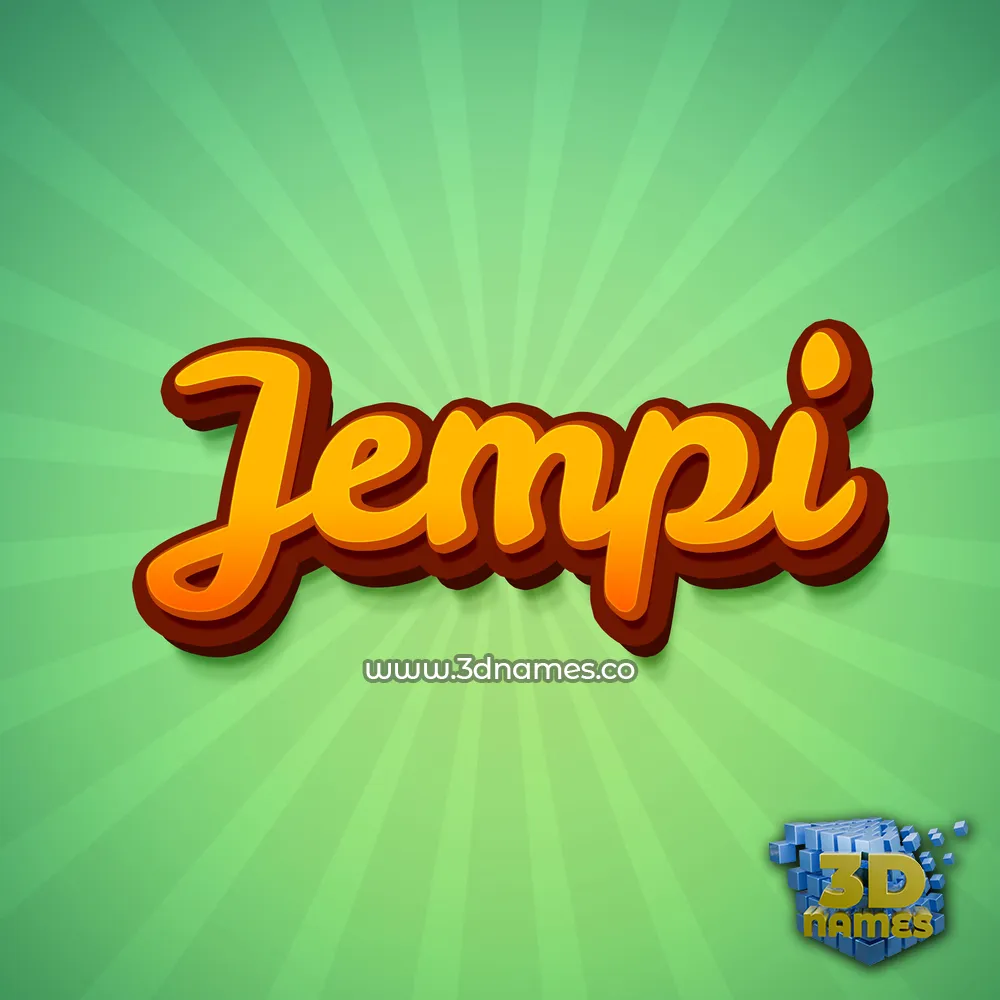 jempi in Green Rays style - 3D name wallpaper