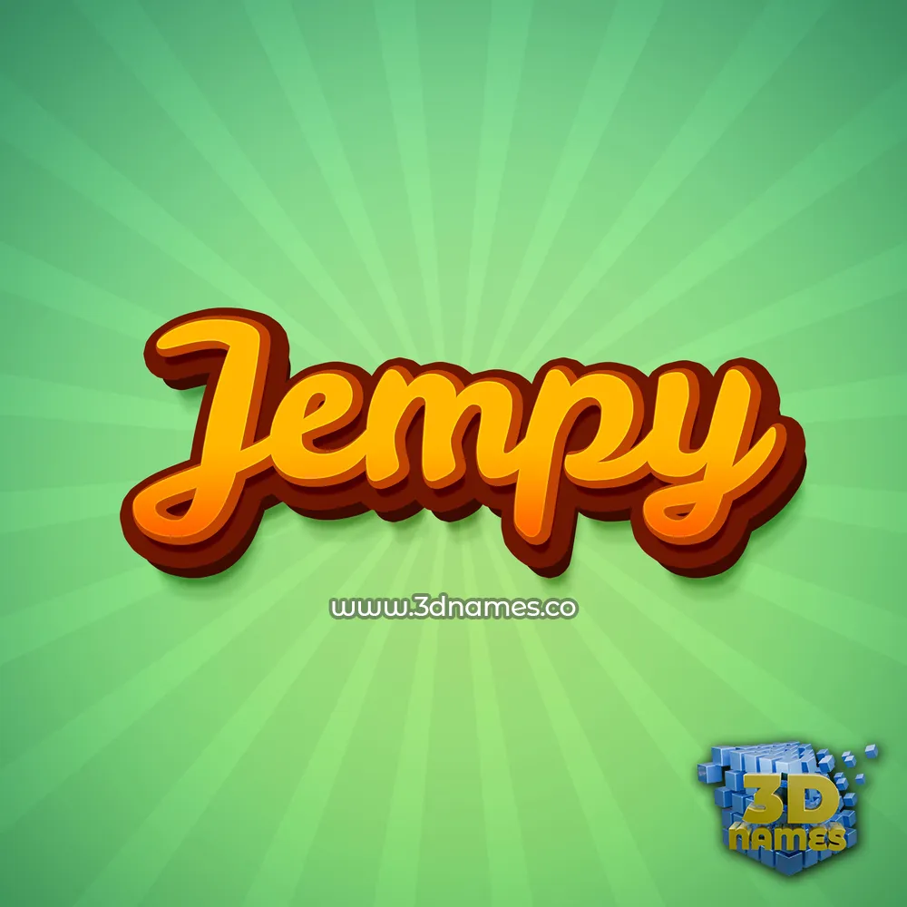 jempy in Green Rays style - 3D name wallpaper