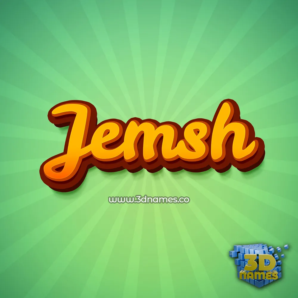 jemsh in Green Rays style - 3D name wallpaper