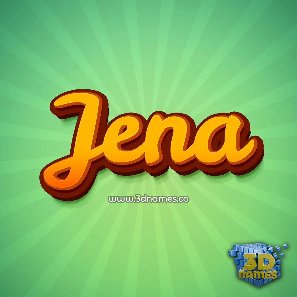 jena in Green Rays style - 3D name wallpaper