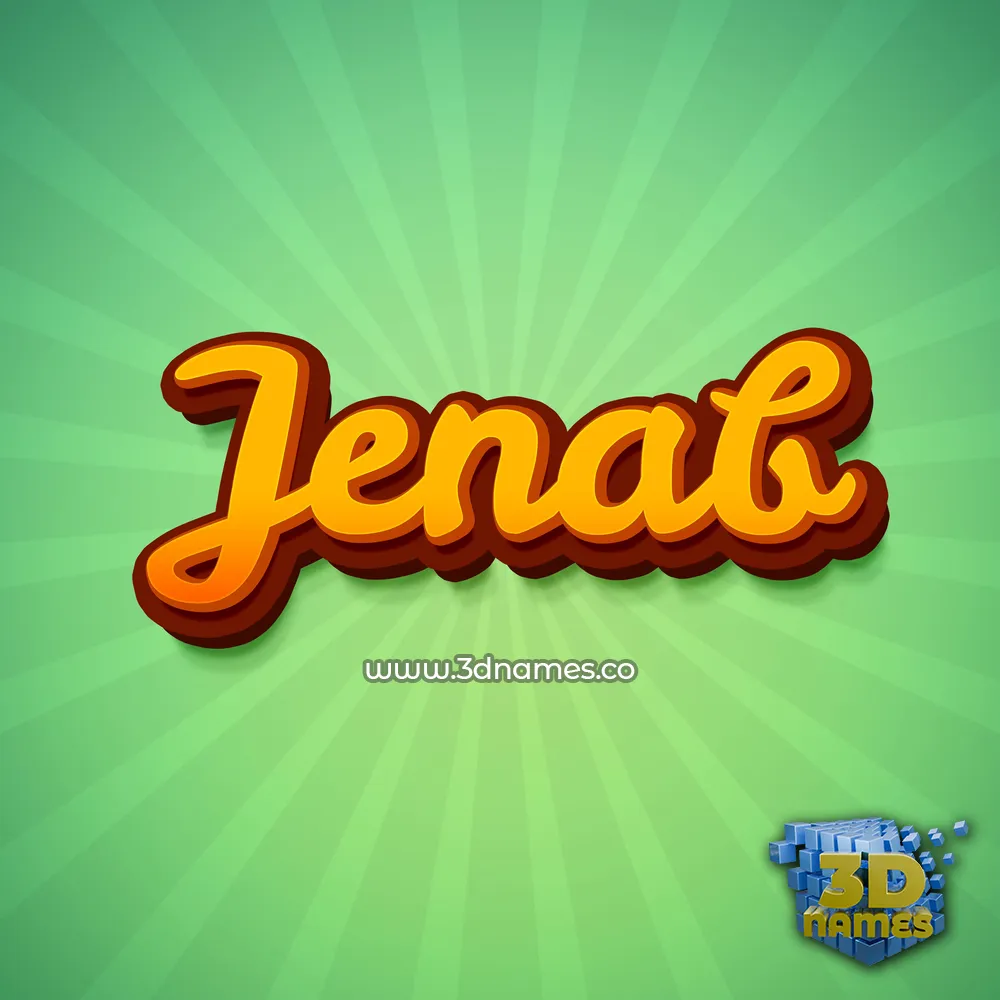 jenab in Green Rays style - 3D name wallpaper