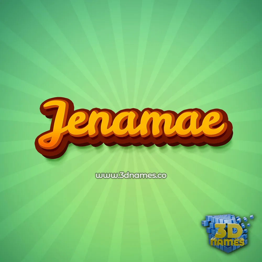 jenamae in Green Rays style - 3D name wallpaper