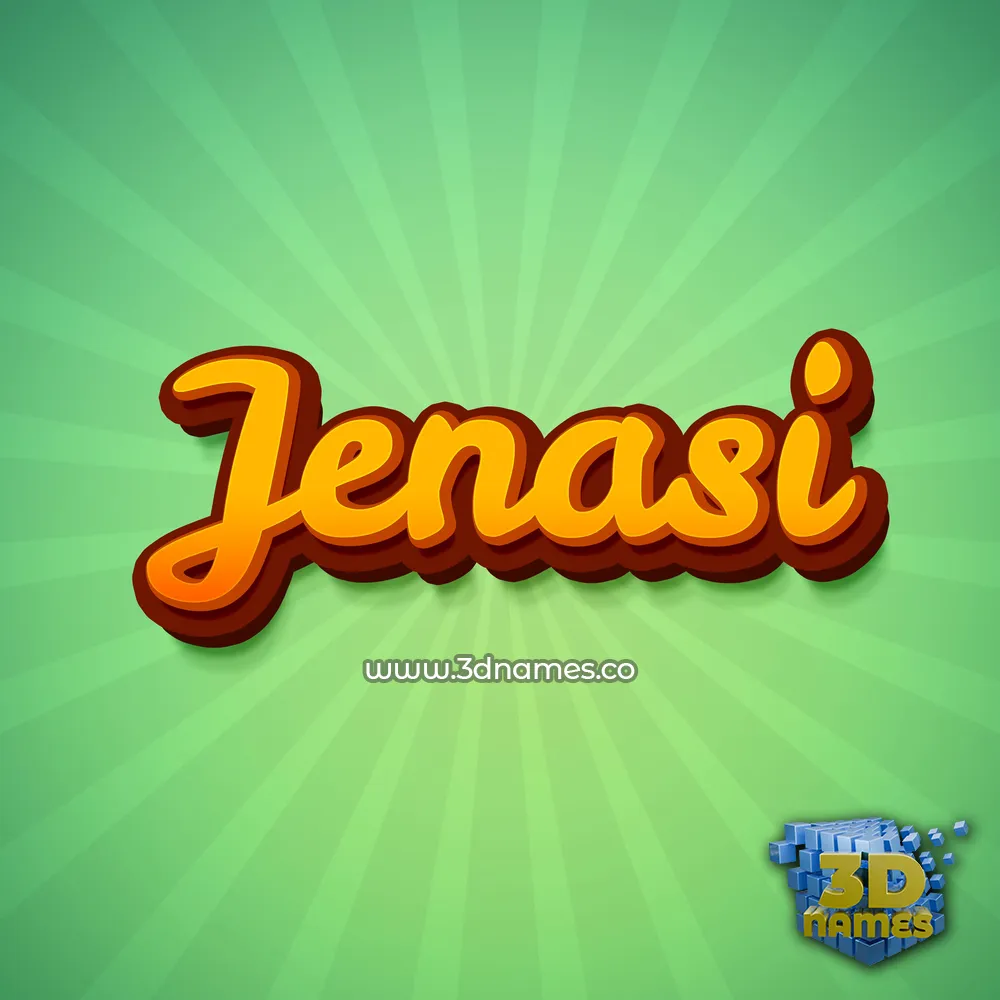 jenasi in Green Rays style - 3D name wallpaper