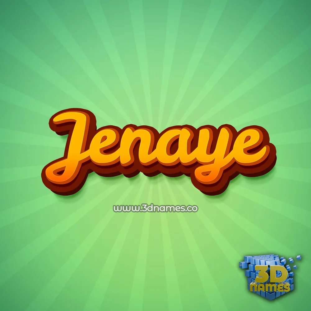 jenaye in Green Rays style - 3D name wallpaper