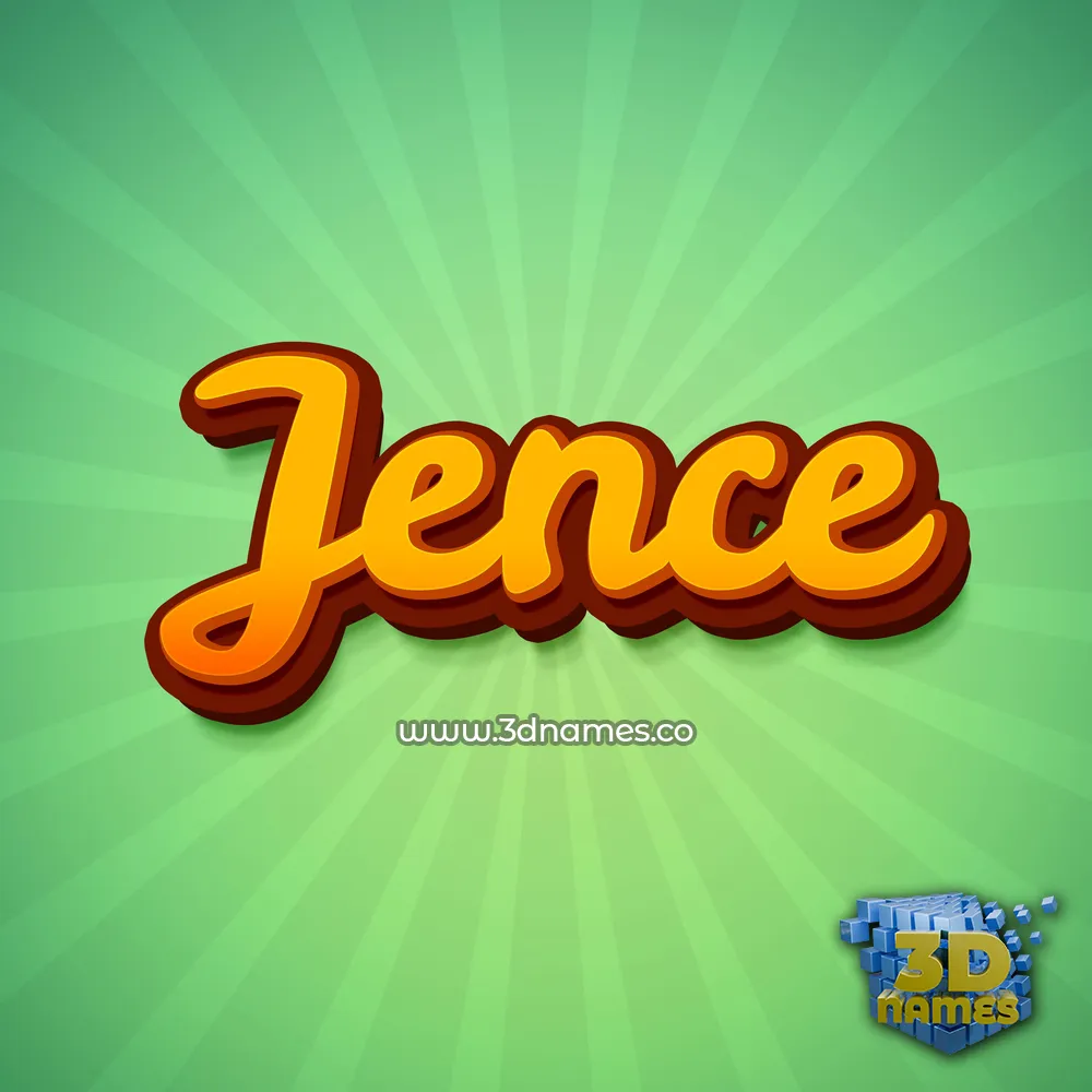 jence in Green Rays style - 3D name wallpaper