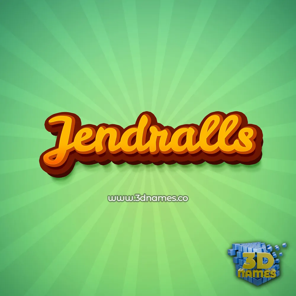 jendralls in Green Rays style - 3D name wallpaper