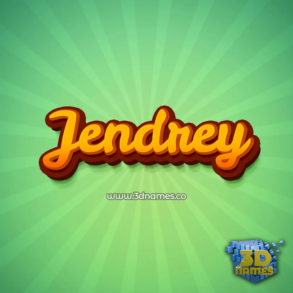 jendrey in Green Rays style - 3D name wallpaper
