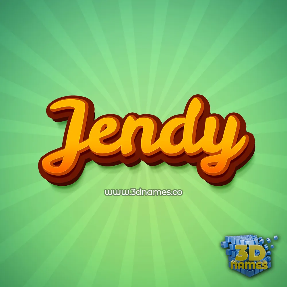 jendy in Green Rays style - 3D name wallpaper