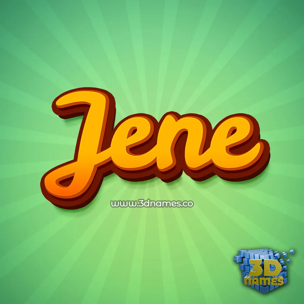 jene in Green Rays style - 3D name wallpaper