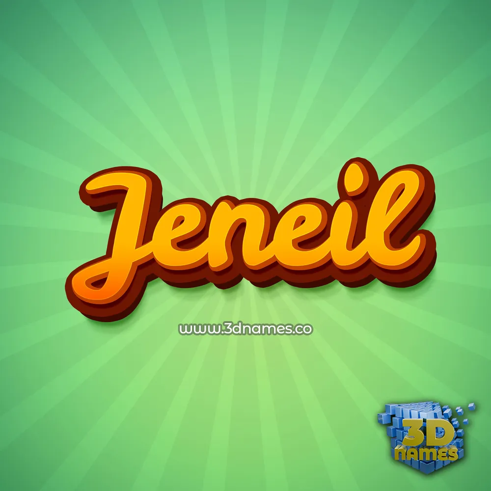 jeneil in Green Rays style - 3D name wallpaper