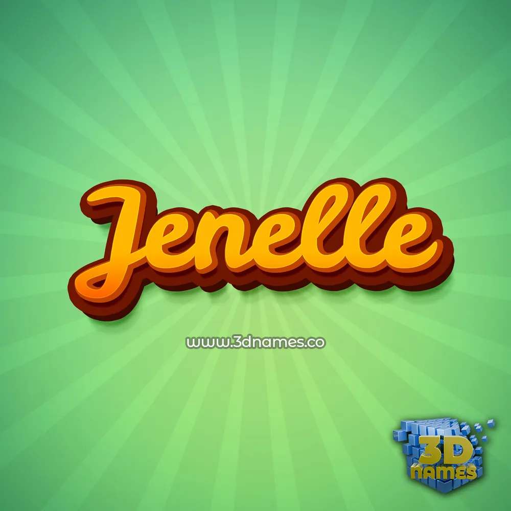 jenelle in Green Rays style - 3D name wallpaper