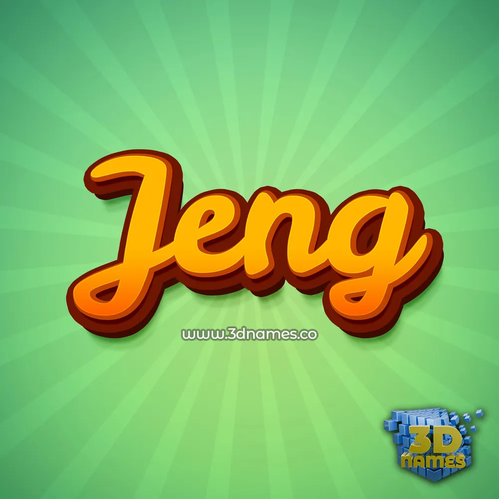 jeng in Green Rays style - 3D name wallpaper