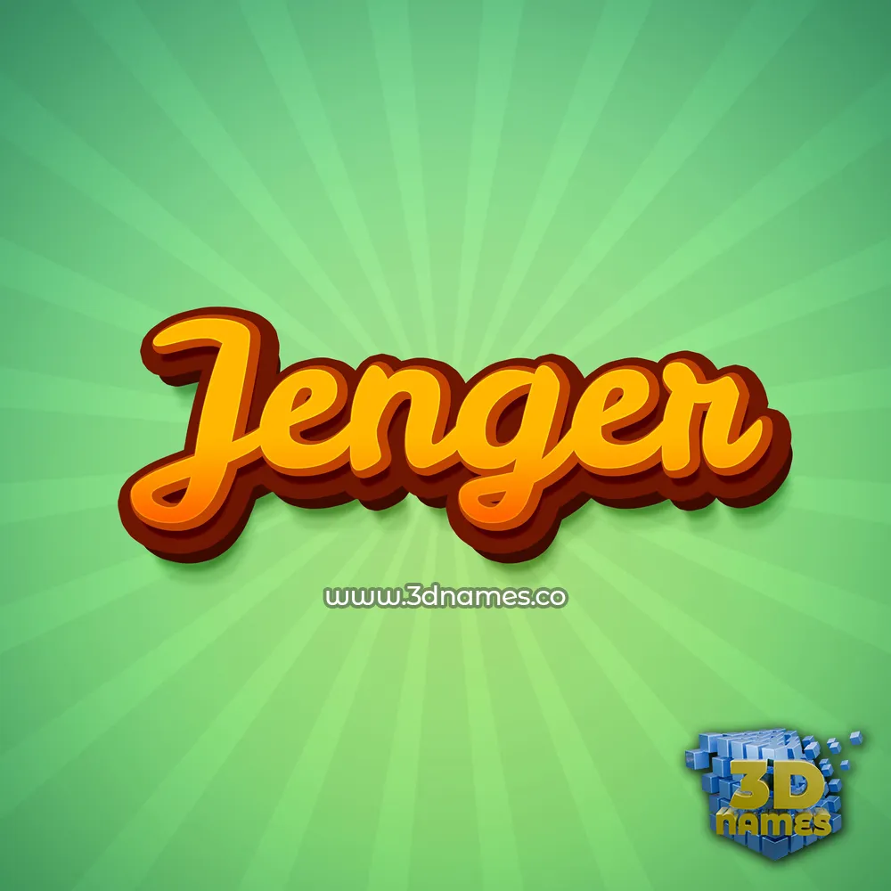 jenger in Green Rays style - 3D name wallpaper