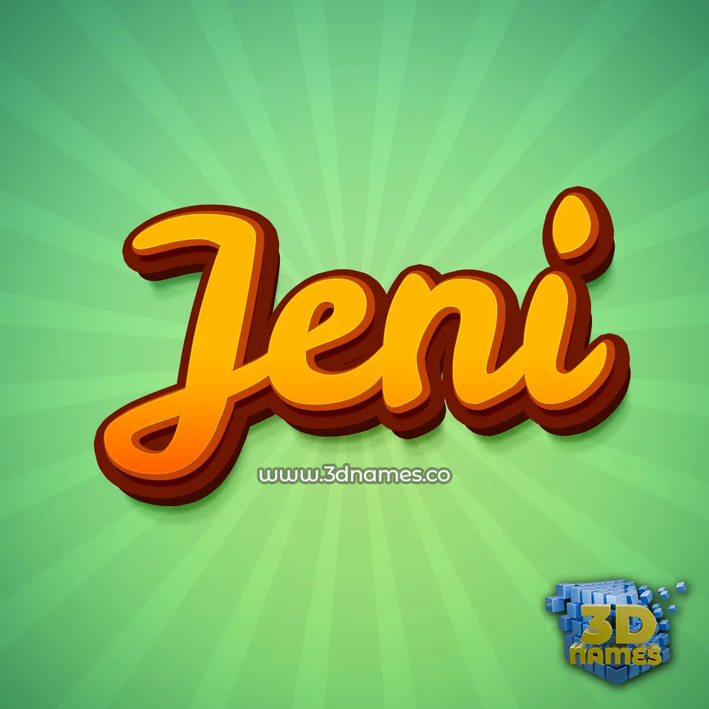 jeni in Green Rays style - 3D name wallpaper