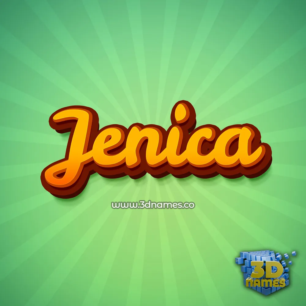 jenica in Green Rays style - 3D name wallpaper