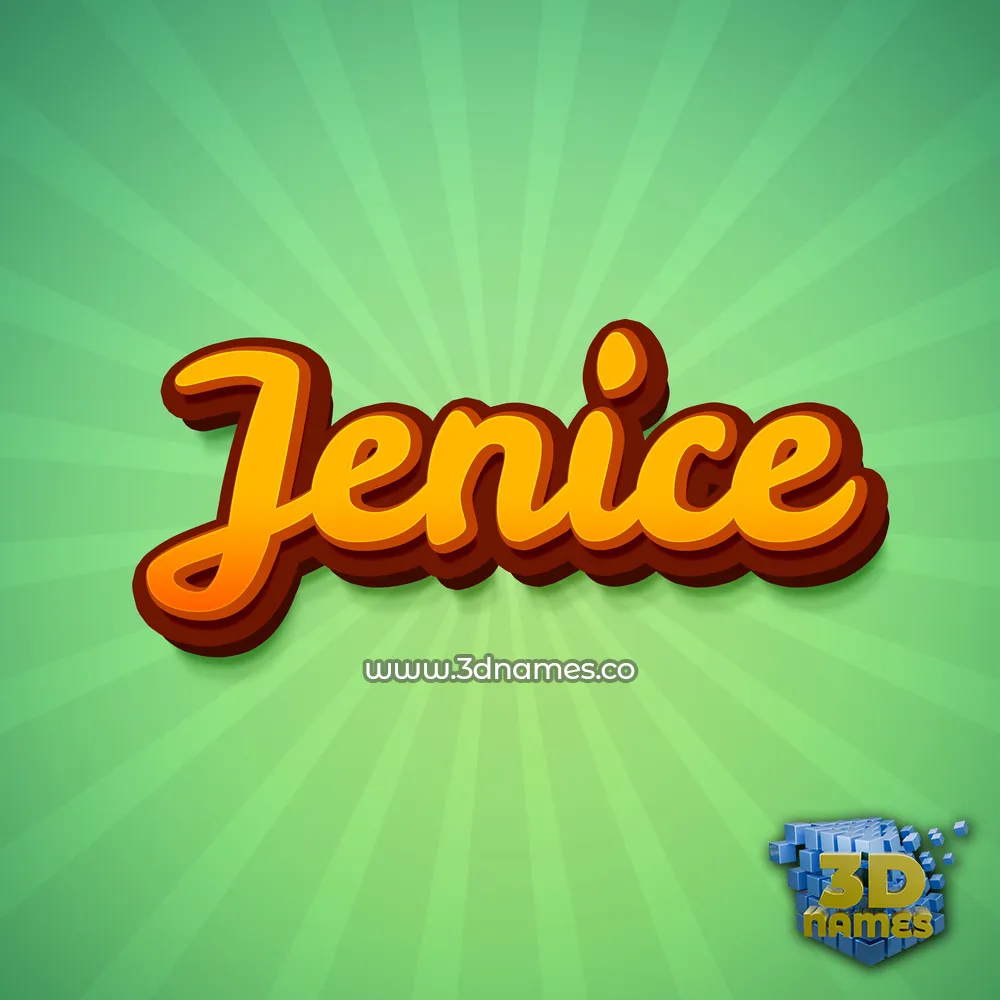jenice in Green Rays style - 3D name wallpaper