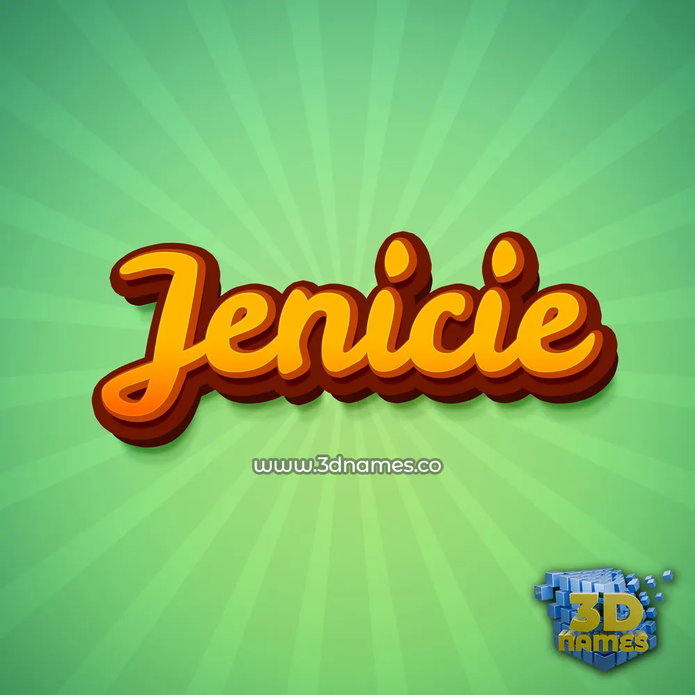 jenicie in Green Rays style - 3D name wallpaper