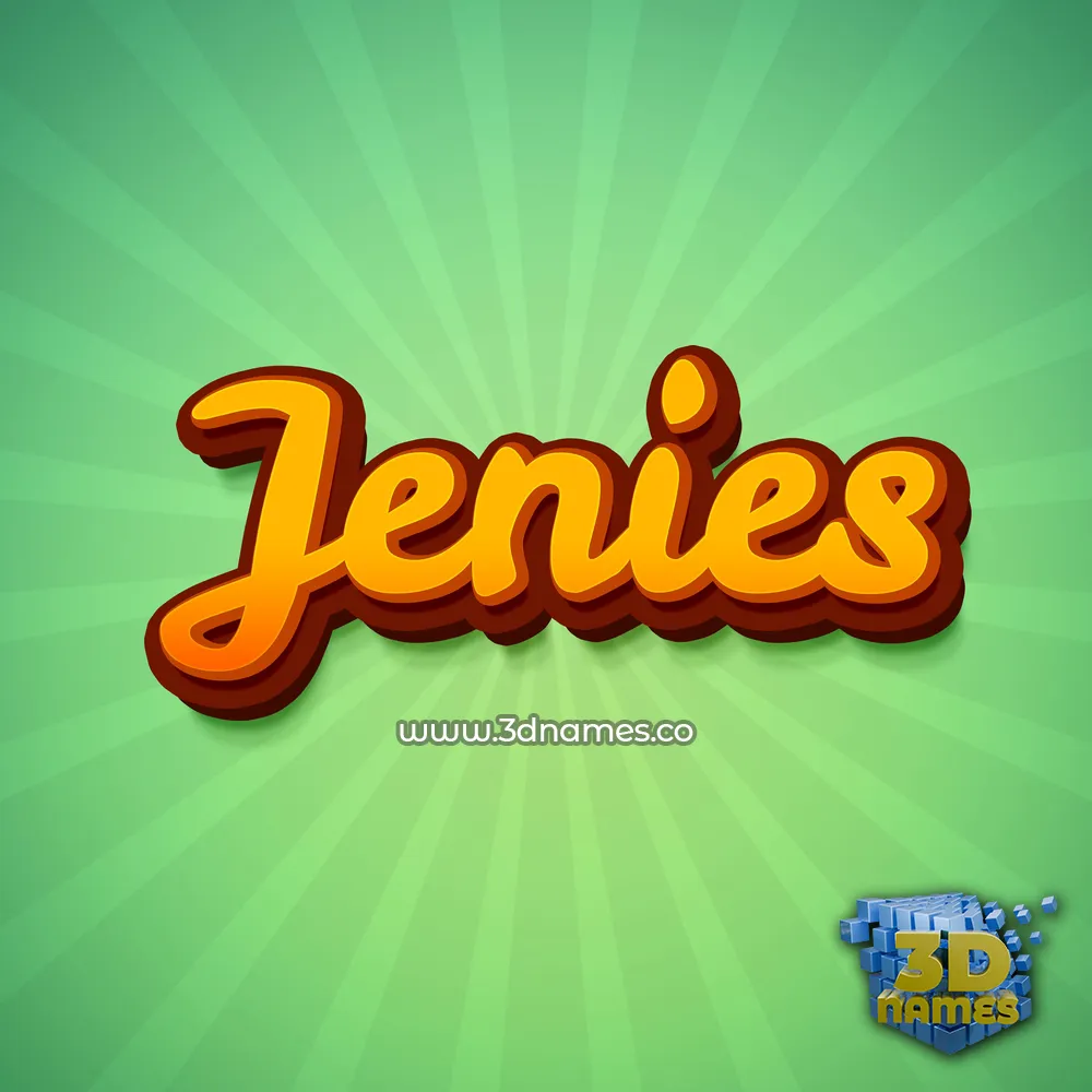 jenies in Green Rays style - 3D name wallpaper
