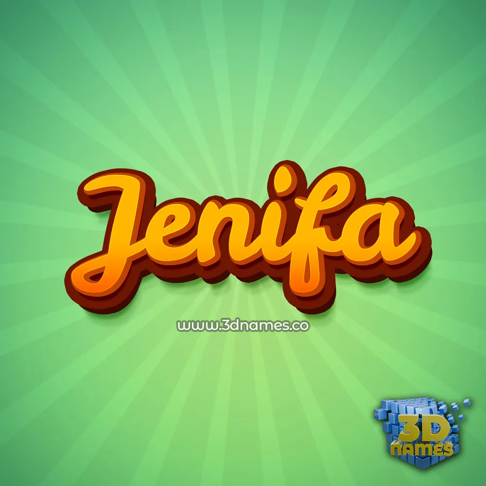 jenifa in Green Rays style - 3D name wallpaper