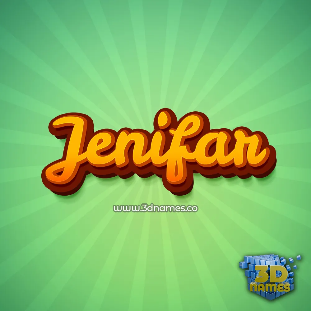 jenifar in Green Rays style - 3D name wallpaper