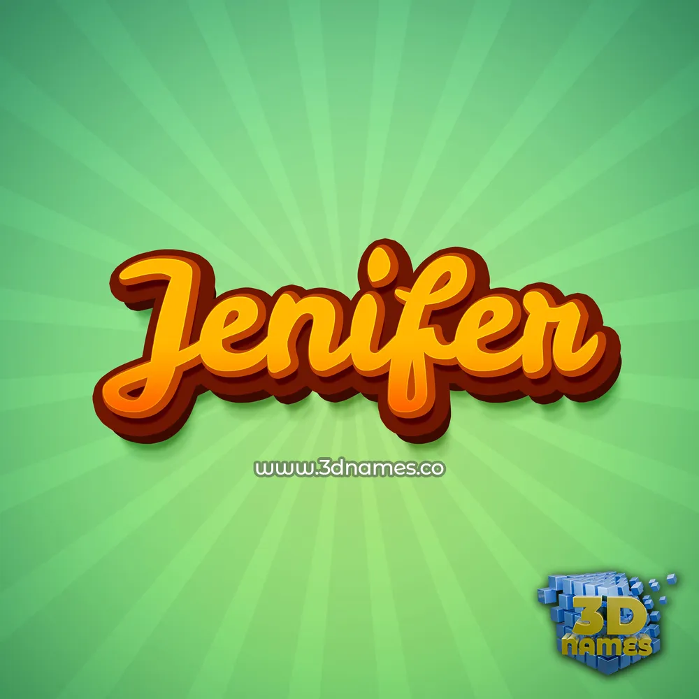 jenifer in Green Rays style - 3D name wallpaper