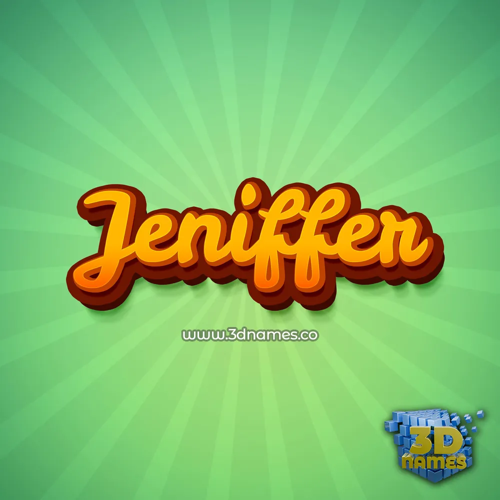 jeniffer in Green Rays style - 3D name wallpaper