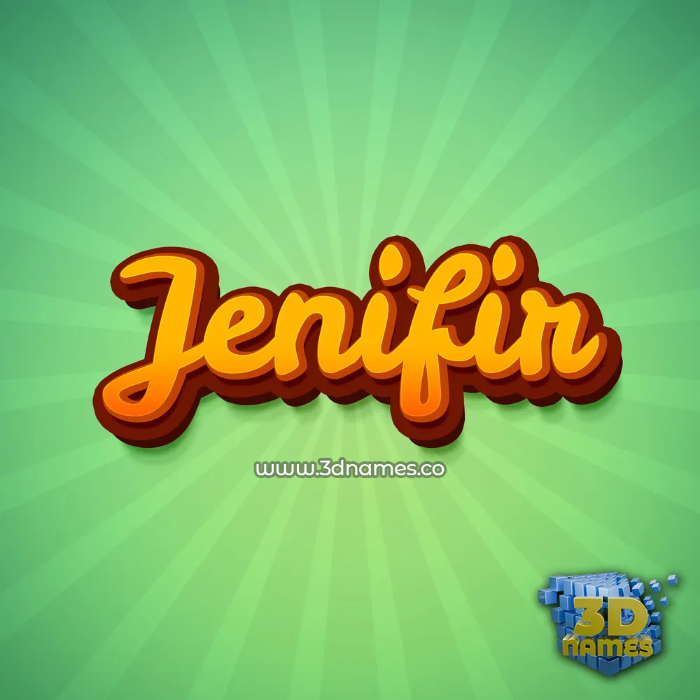 jenifir in Green Rays style - 3D name wallpaper