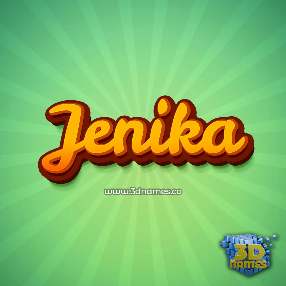 jenika in Green Rays style - 3D name wallpaper