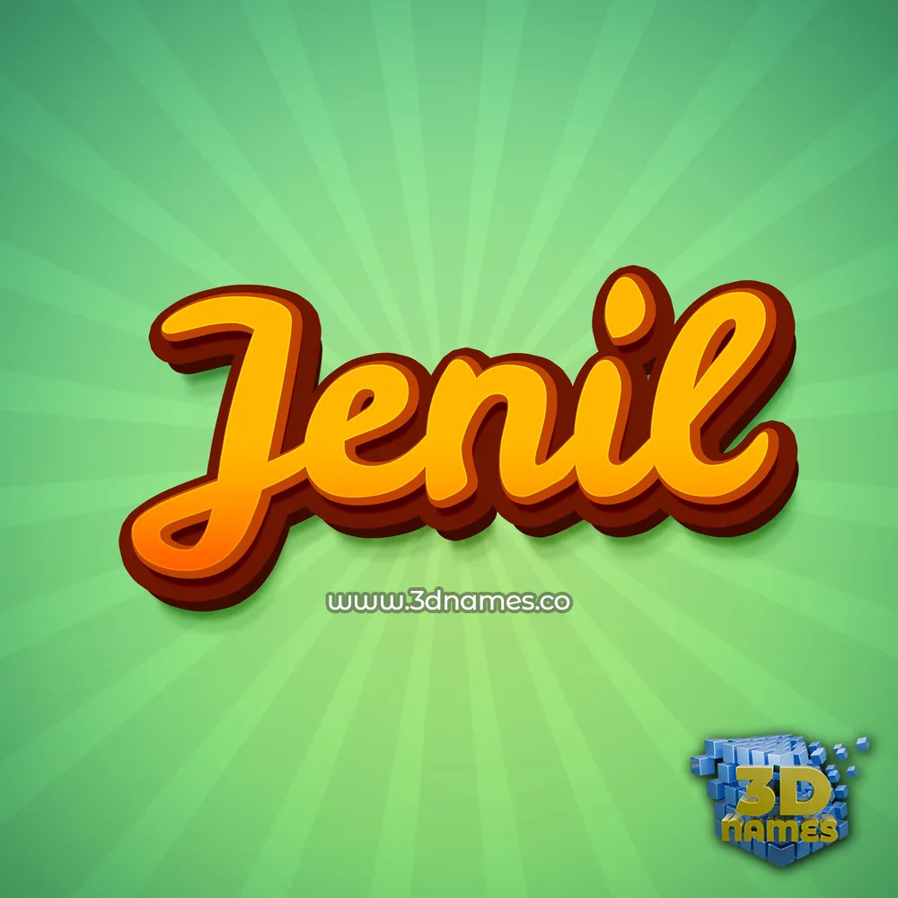 jenil in Green Rays style - 3D name wallpaper