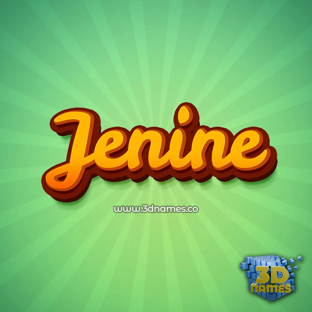 jenine in Green Rays style - 3D name wallpaper