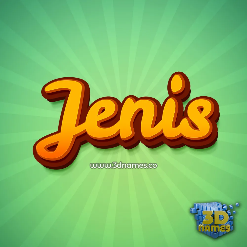 jenis in Green Rays style - 3D name wallpaper