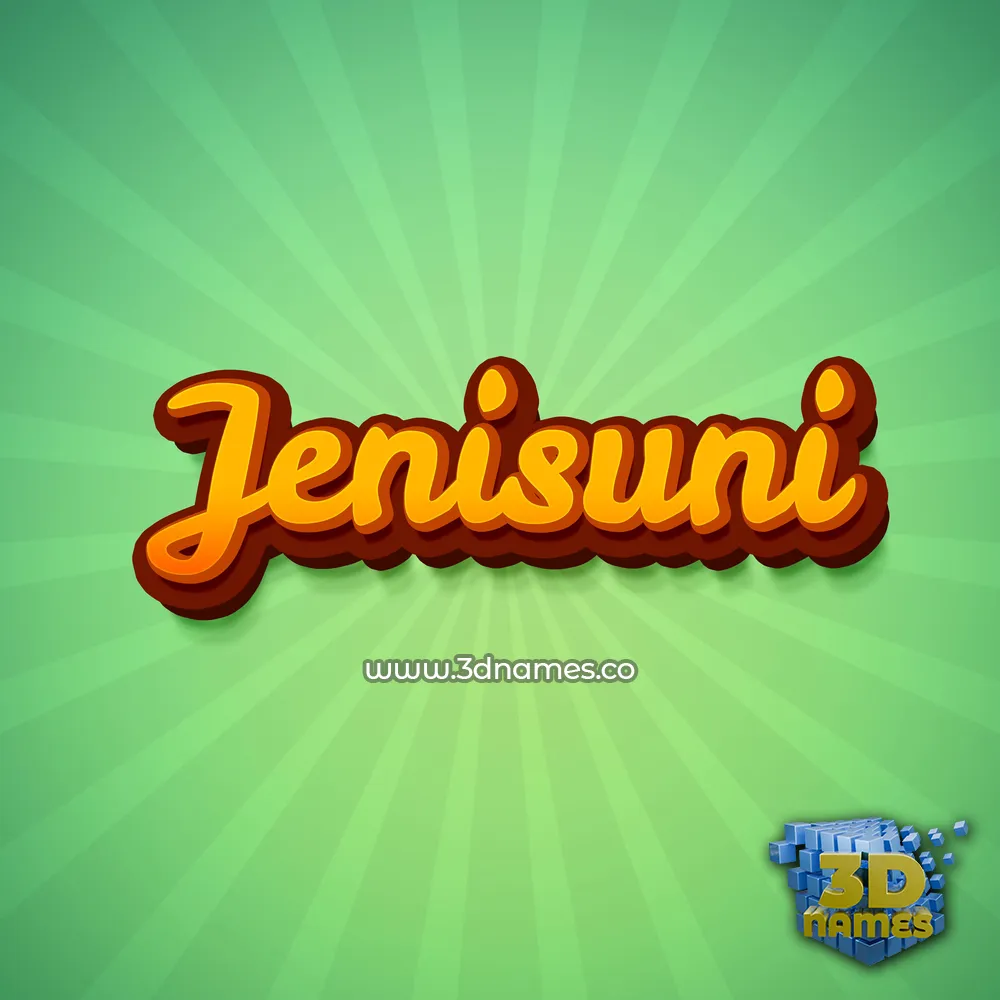 jenisuni in Green Rays style - 3D name wallpaper