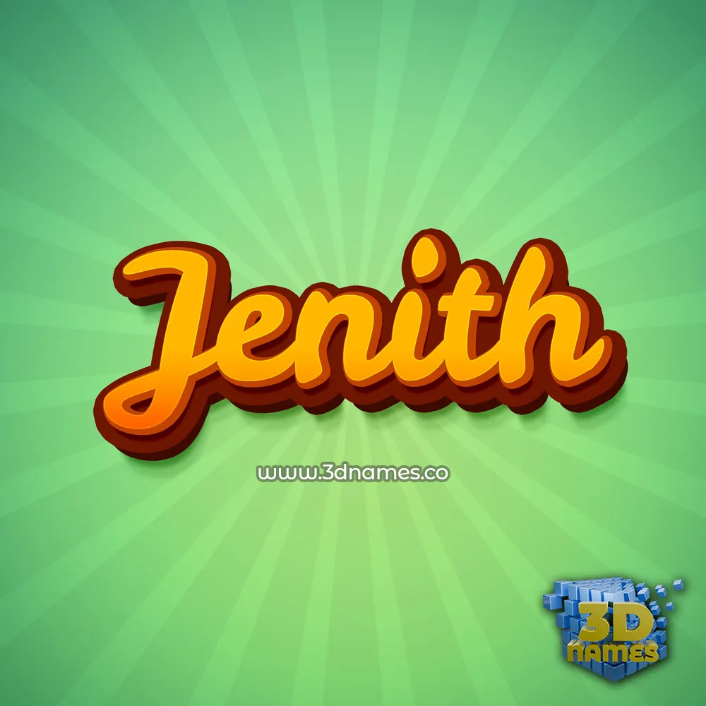 jenith in Green Rays style - 3D name wallpaper