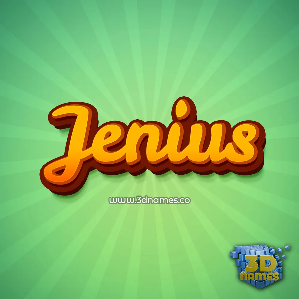 jenius in Green Rays style - 3D name wallpaper