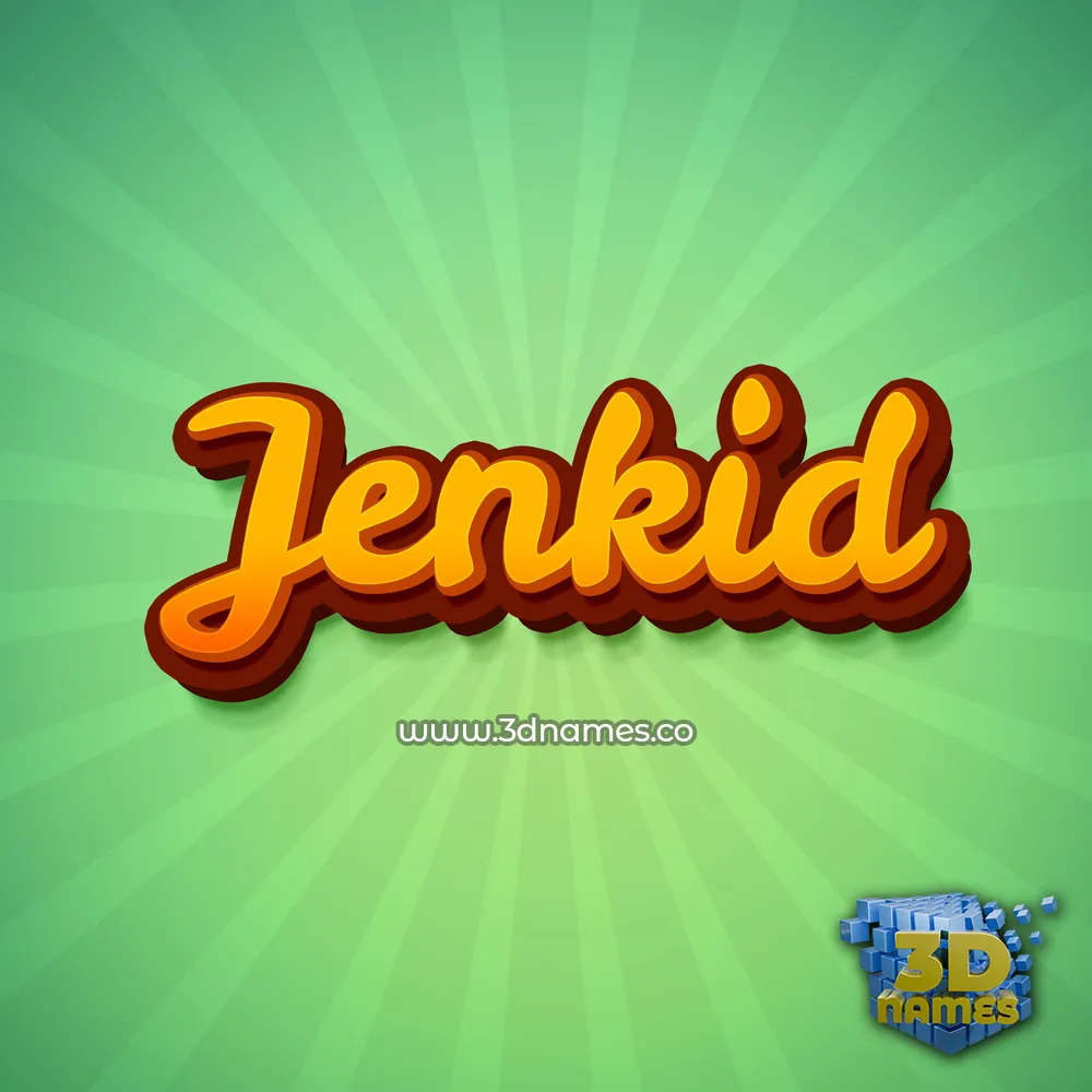 jenkid in Green Rays style - 3D name wallpaper